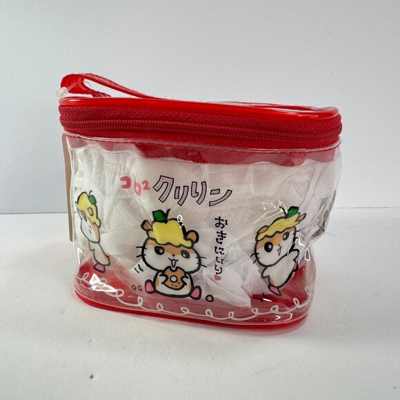 Corocorokuririn 1998 Sanrio Clear & Red Vinyl Plastic Zipper Square Bag - Picture 8 of 14